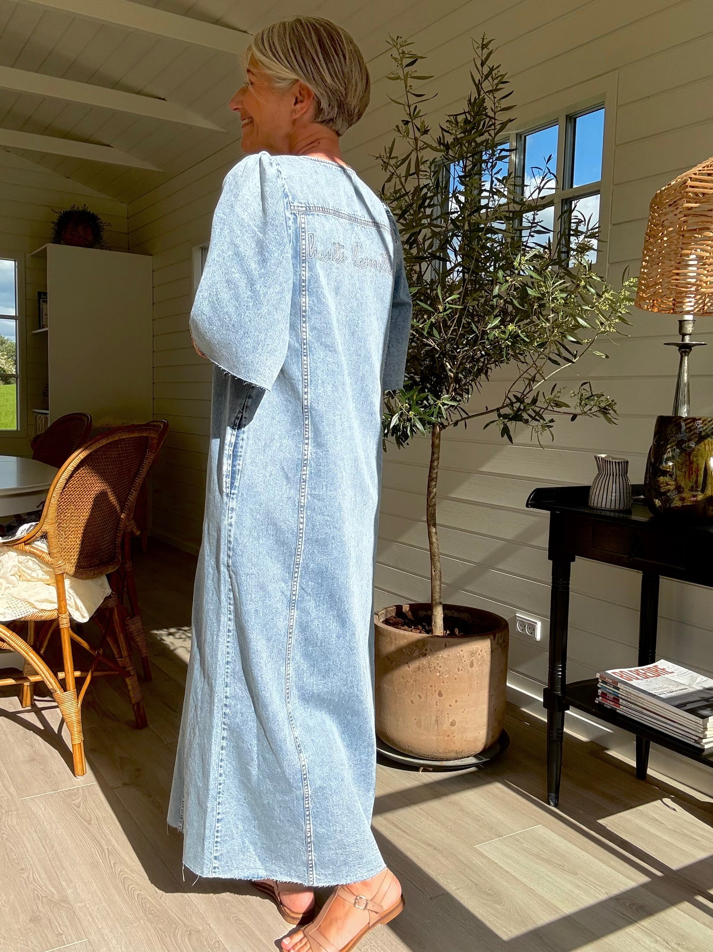 DENIM RAW HEM KJOLE HL