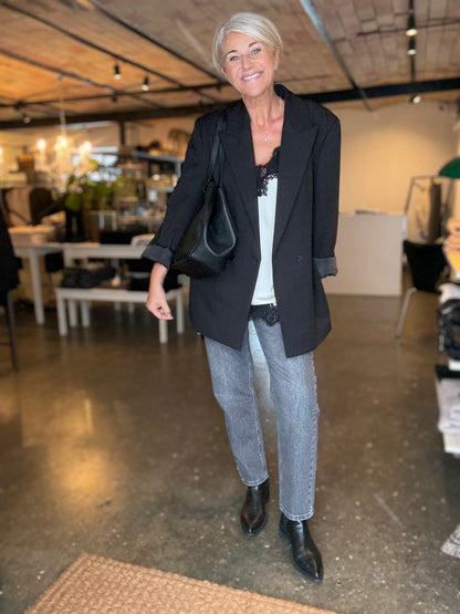 NAOMI ASYM CONTRAST LINGERIE TOP HL