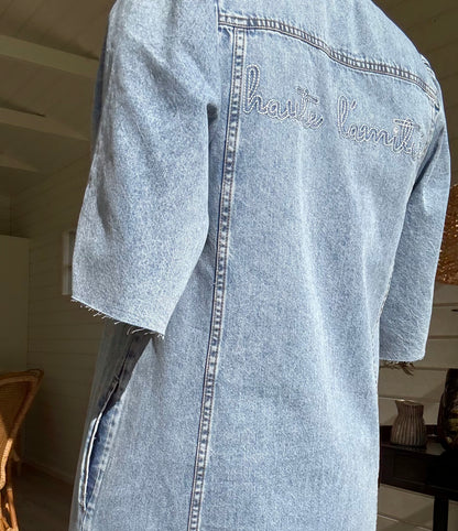 DENIM RAW HEM KJOLE HL