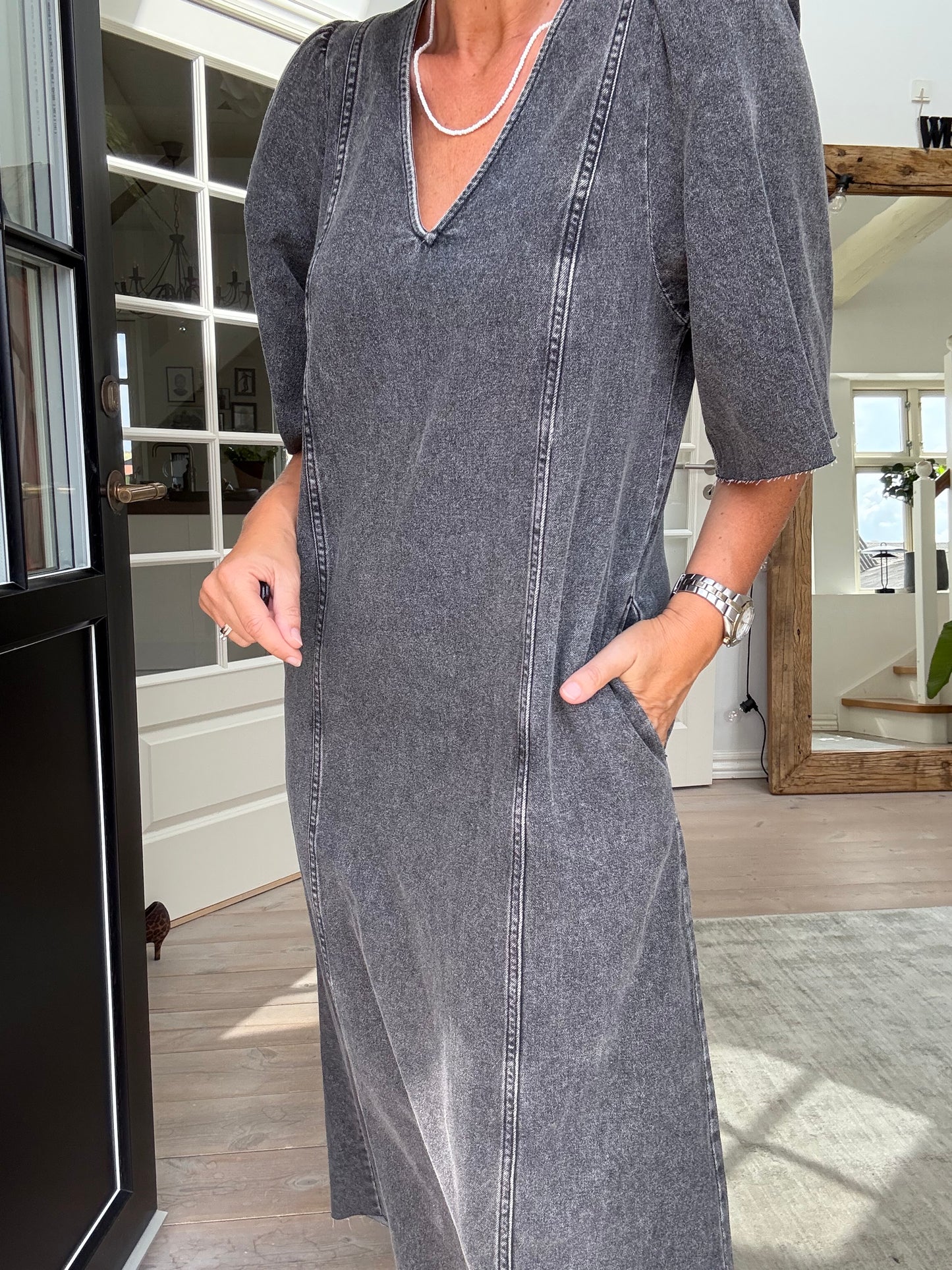 DENIM RAW HEM KJOLE HL