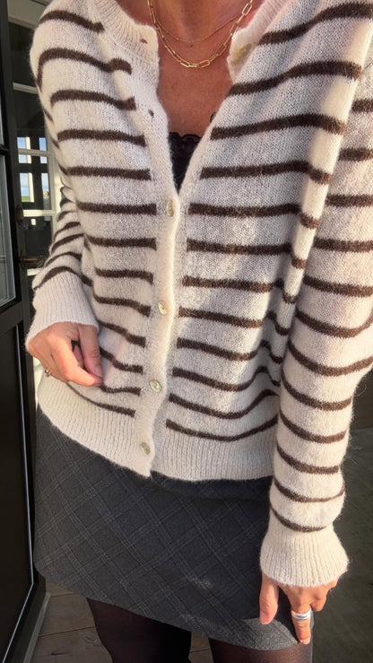 DELL STRIPED KNIT CARDIGAN BC