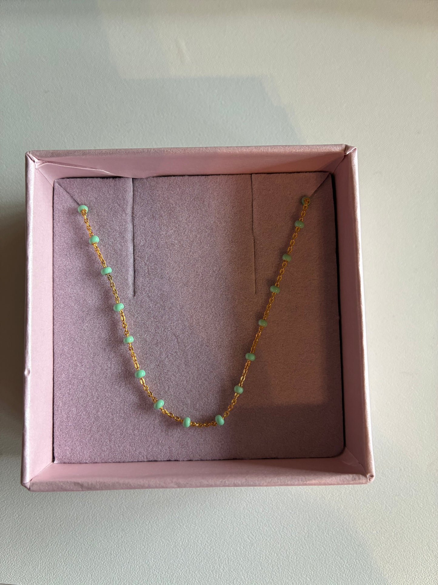 Enamel halskæde grøn
