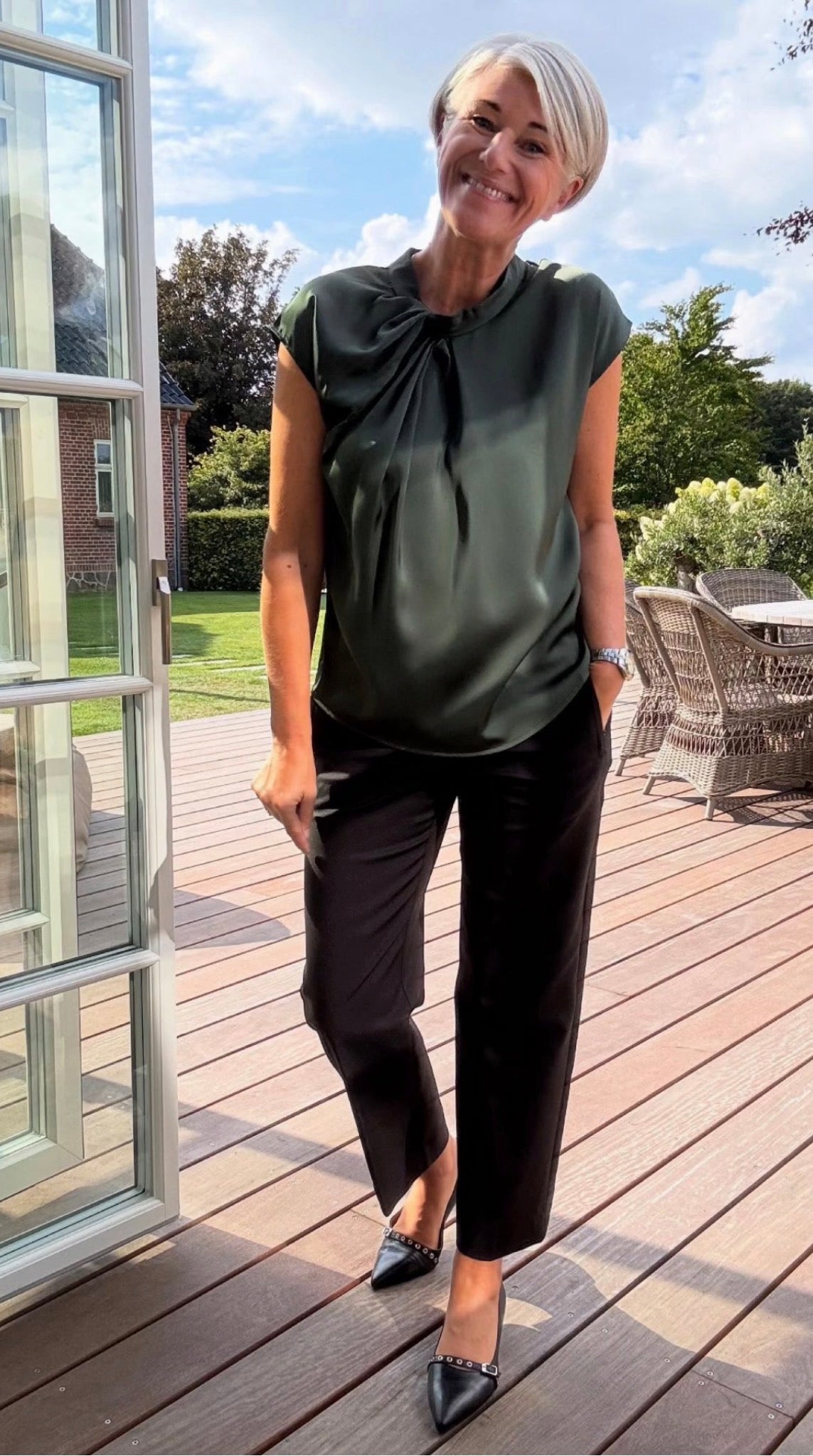 FLEUR DRAPY SATIN BLUSE NN