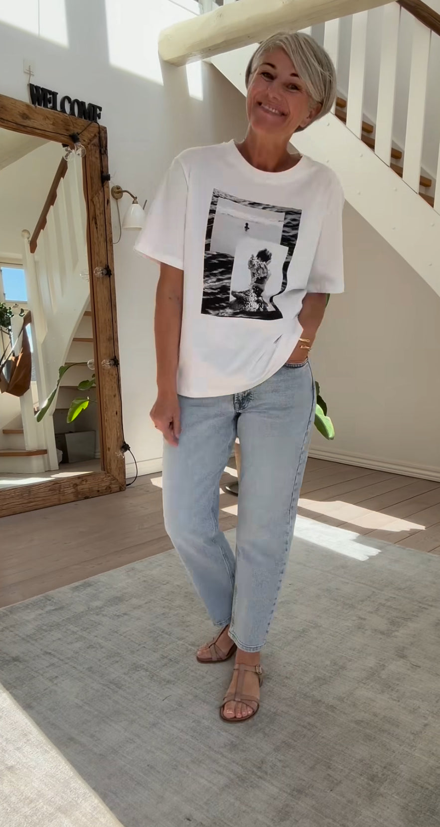 THE MOMMY HIGH TAPERED JEANS MEW