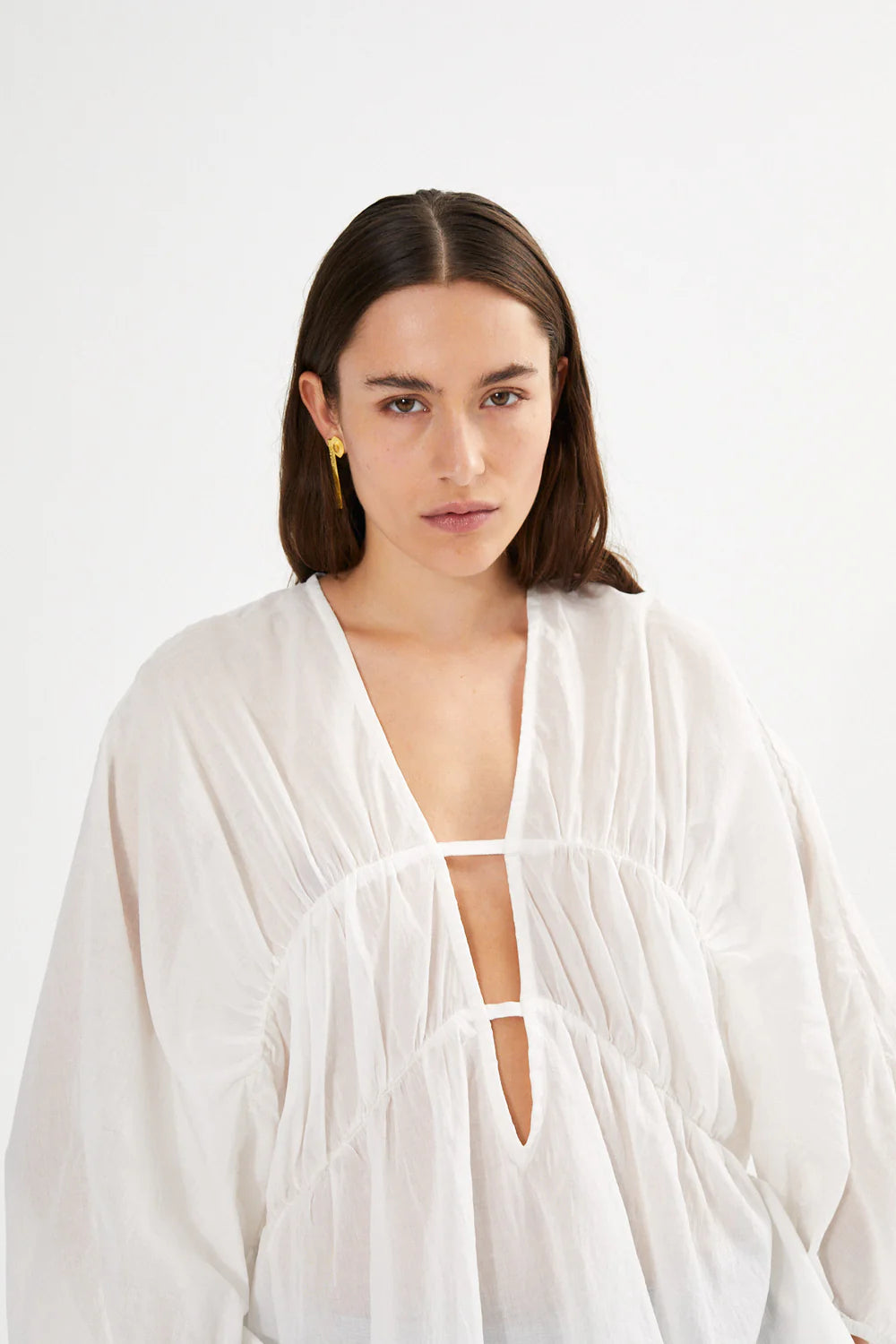 CORRIE VOILE DEEP V-NECK BLUSE RS