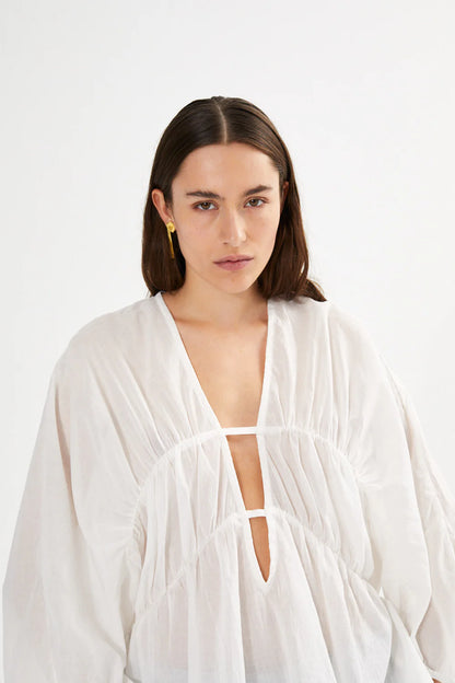 CORRIE VOILE DEEP V-NECK BLUSE RS