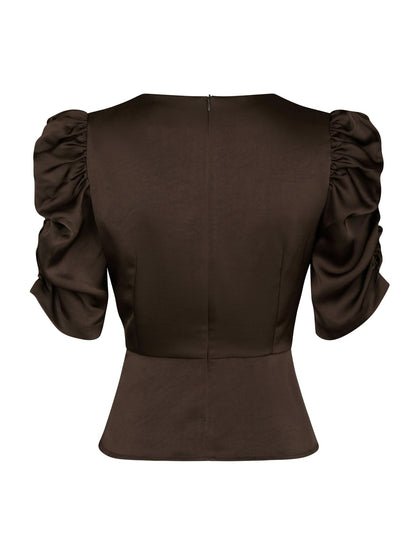 BENUA HEAVY SATEEN BLUSE BRUN NN