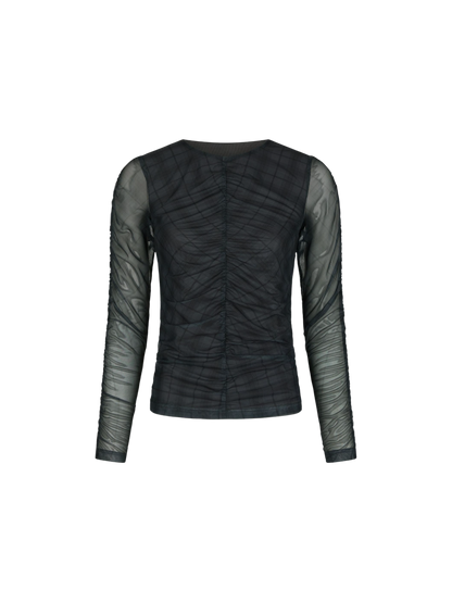 BEA CHECK MESH BLUSE NN