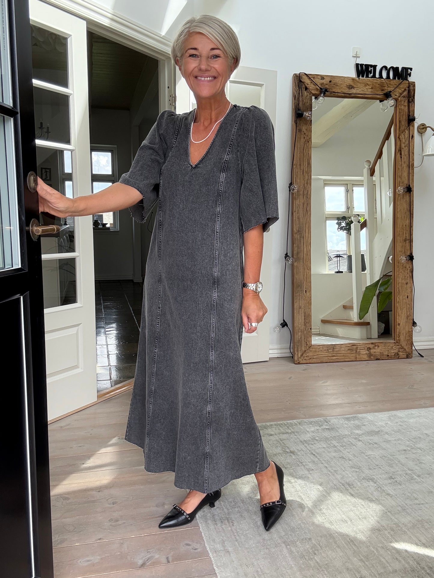 DENIM RAW HEM KJOLE HL