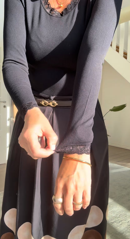 FRIDA L/Æ RIB T-SHIRT T&S