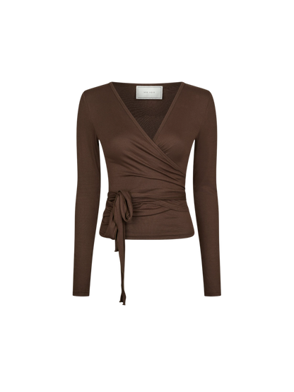 NIA JERSEY WRAP BLUSE