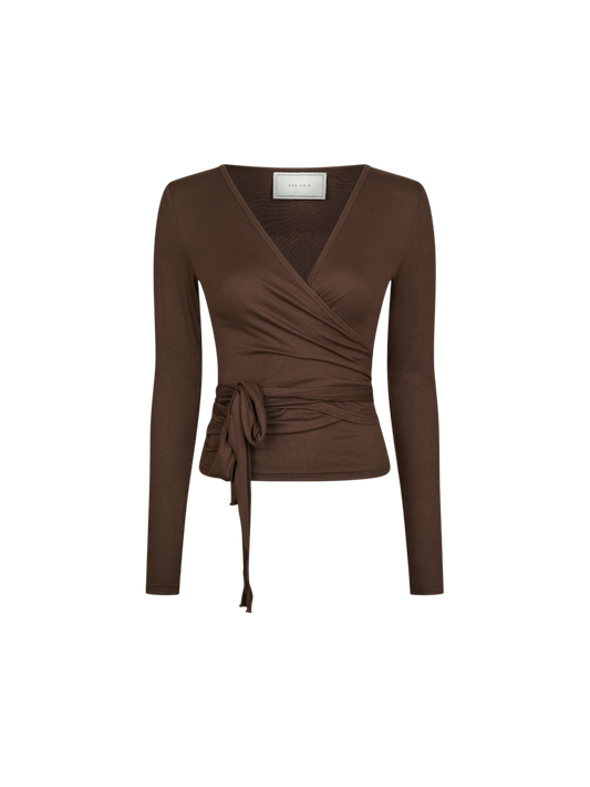 NIA JERSEY WRAP BLUSE
