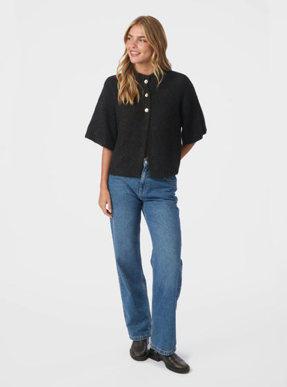 BENUTA FLUFFY KNIT CARDIGAN SORT NN