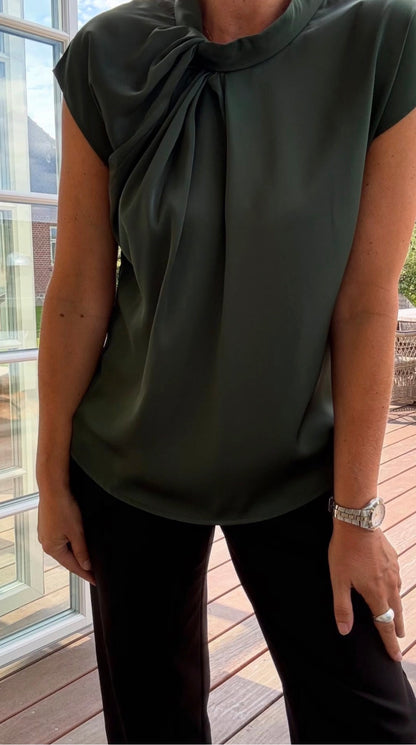 FLEUR DRAPY SATIN BLUSE NN