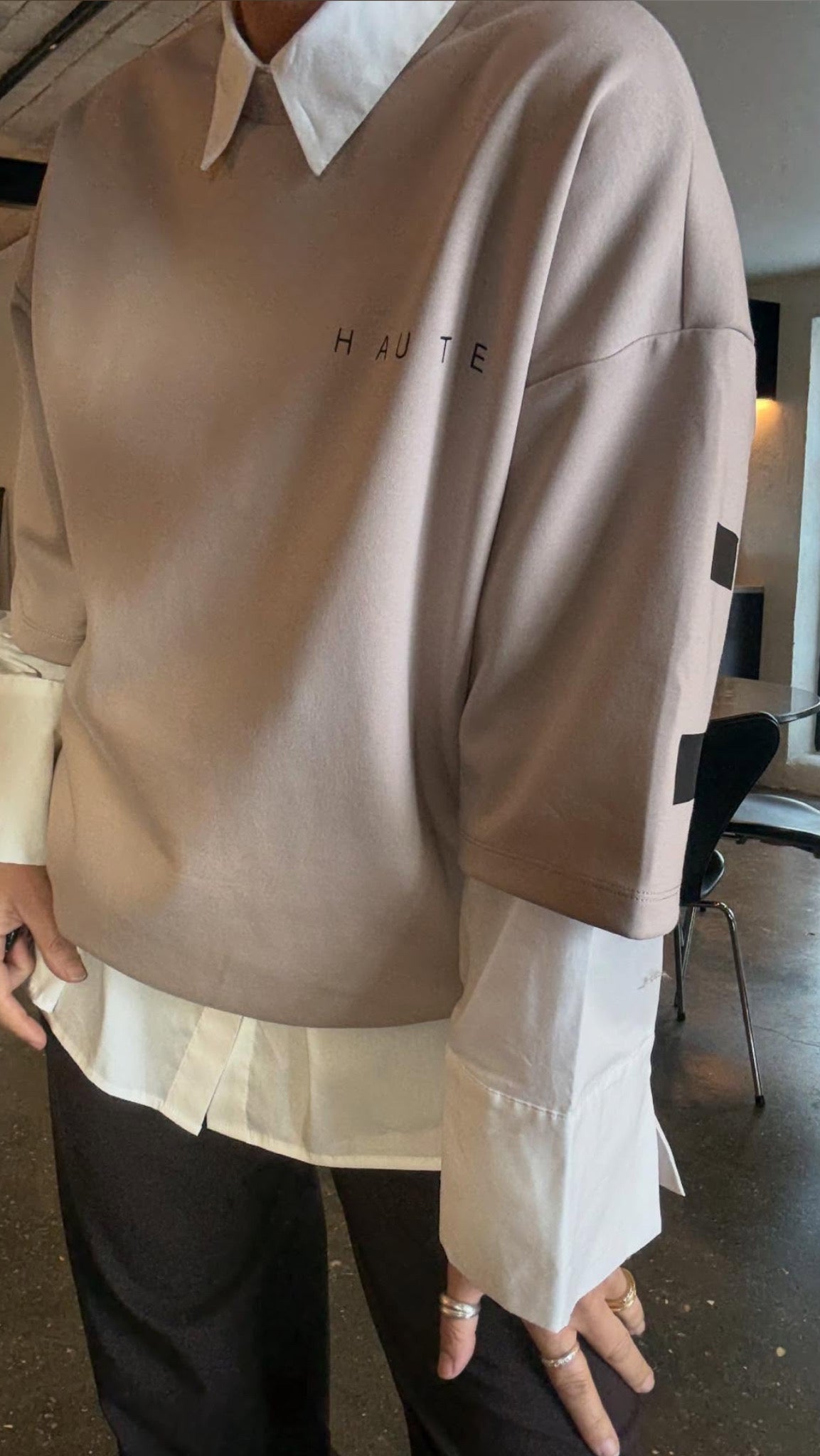 MAXI SPLIT SS LOGO SWEAT HL