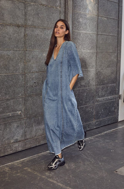 DENIM RAW HEM KJOLE HL