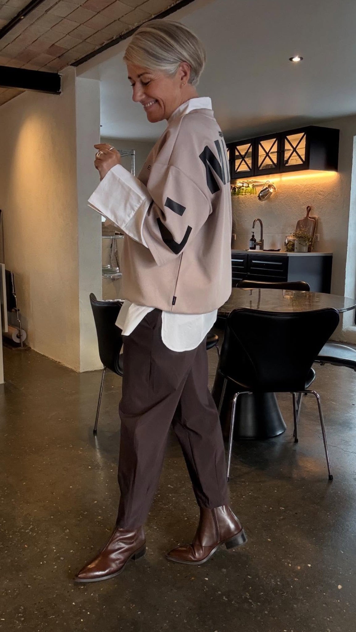 MAXI SPLIT SS LOGO SWEAT HL