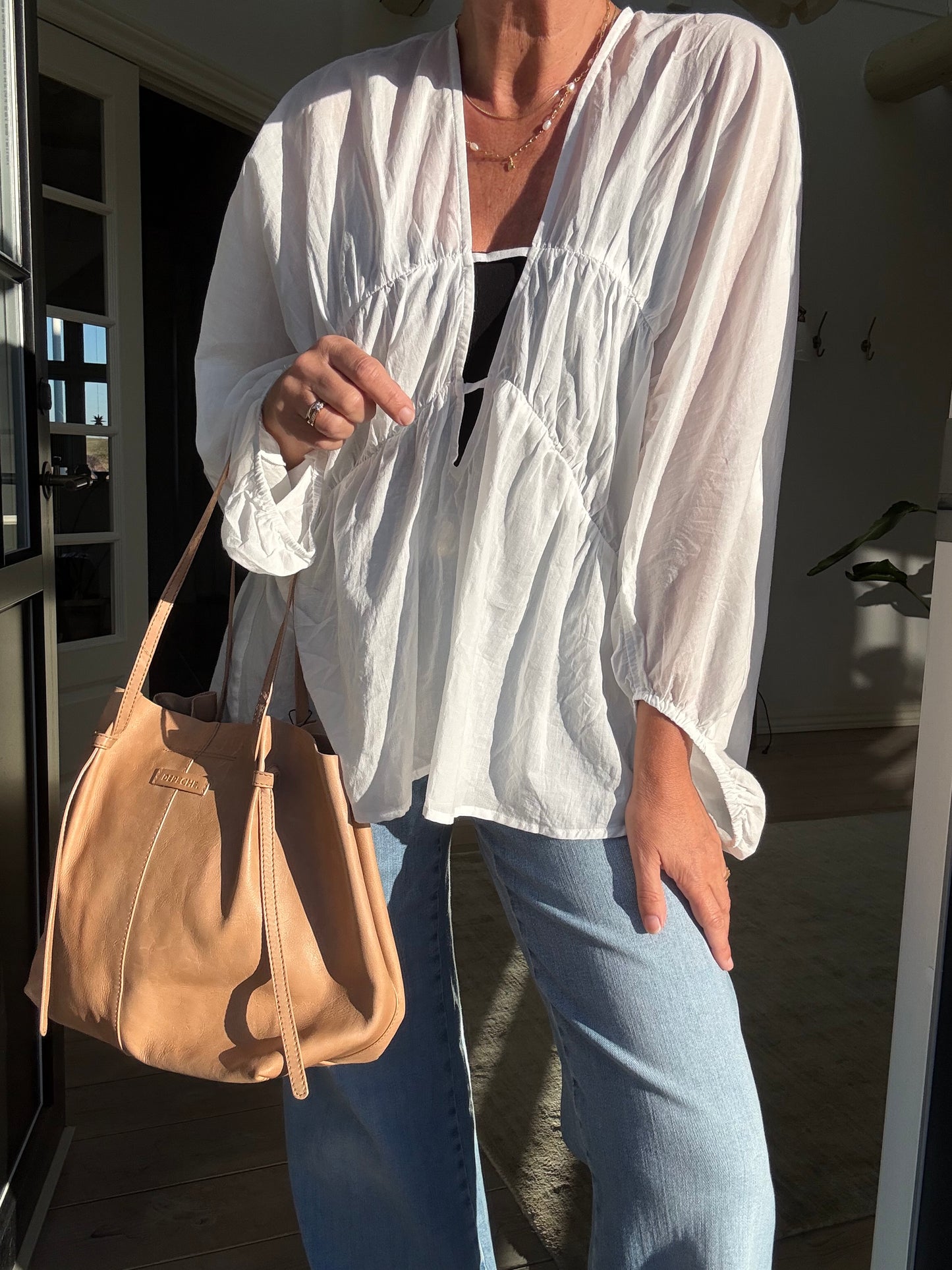 CORRIE VOILE DEEP V-NECK BLUSE RS