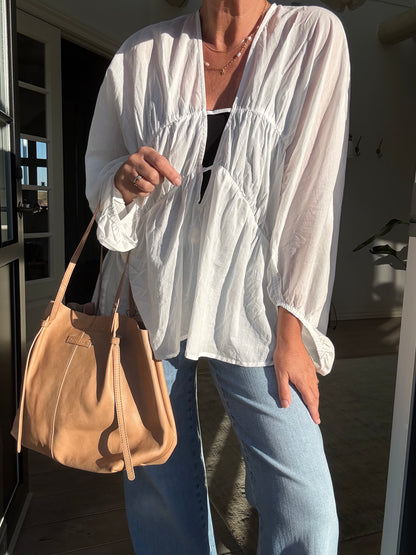 CORRIE VOILE DEEP V-NECK BLUSE RS