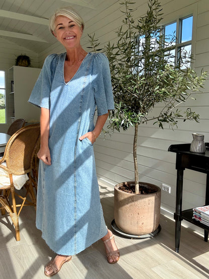 DENIM RAW HEM KJOLE HL