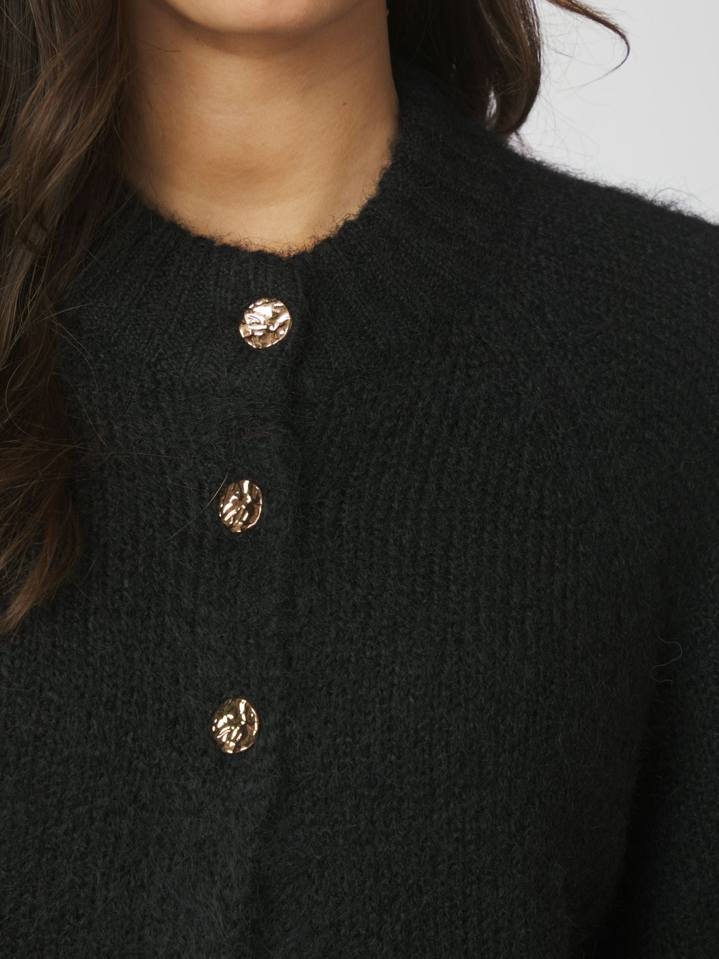 BENUTA FLUFFY KNIT CARDIGAN SORT NN