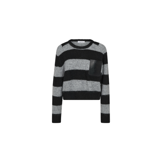 DARCIA CROP POCKET STRIKTRØJE HL