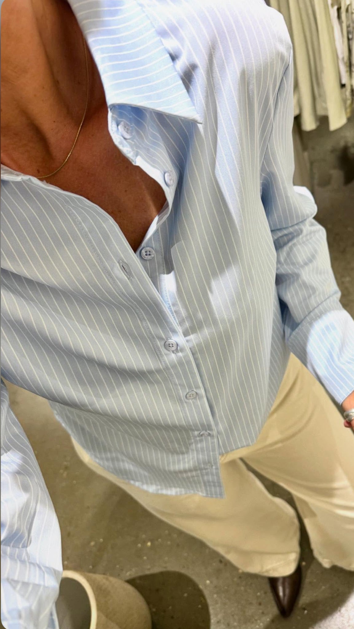 BAMBOO SKJORTE STRIBET BTF