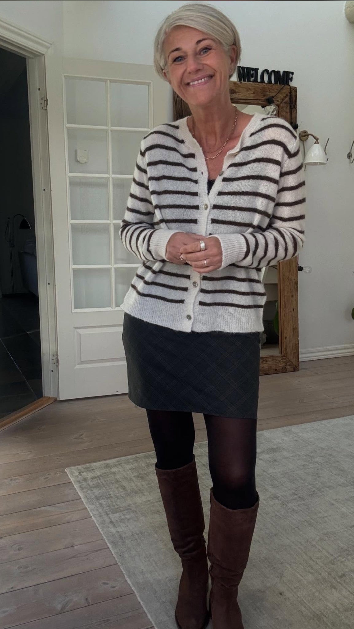 DELL STRIPED KNIT CARDIGAN BC