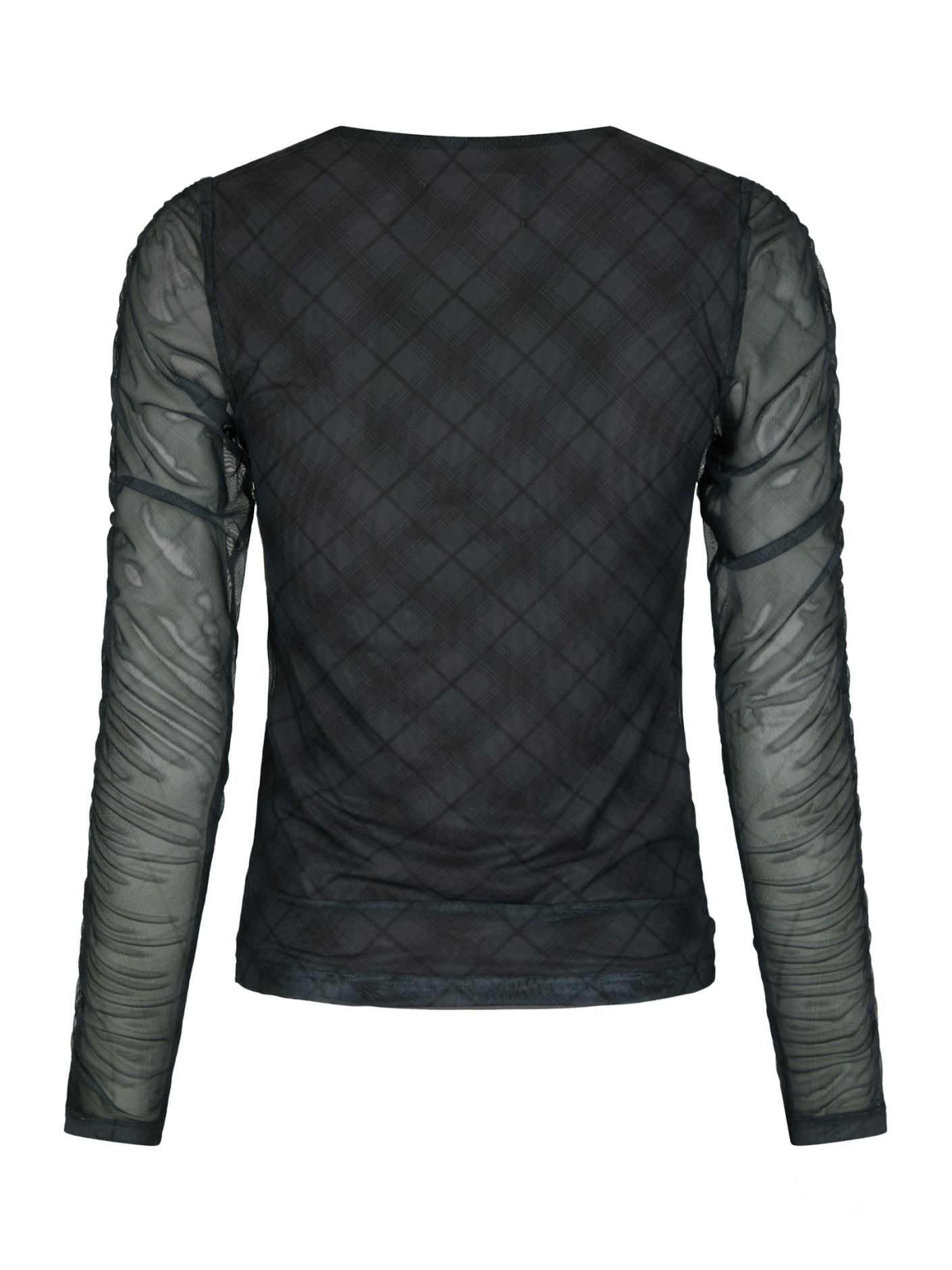 BEA CHECK MESH BLUSE NN