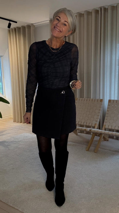 BEA CHECK MESH BLUSE NN