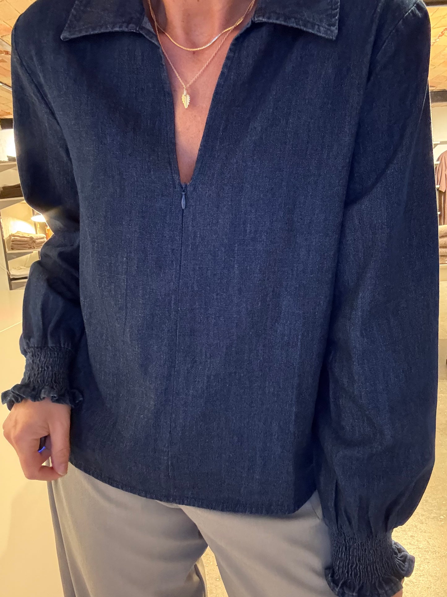 LOVE1391 DENIM SKJORTE L&D