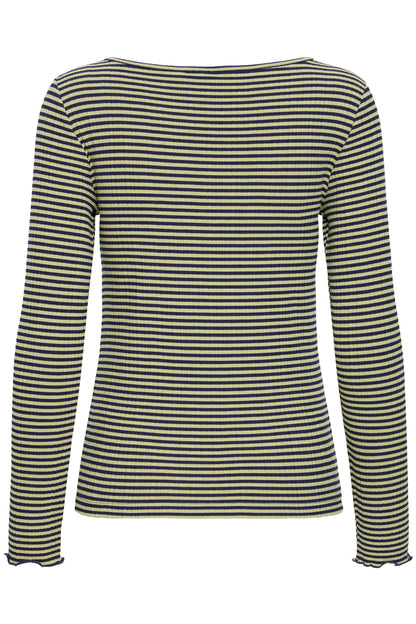 CELLA L/Æ T-SHIRT GRØN/BLÅ ICHI (160)