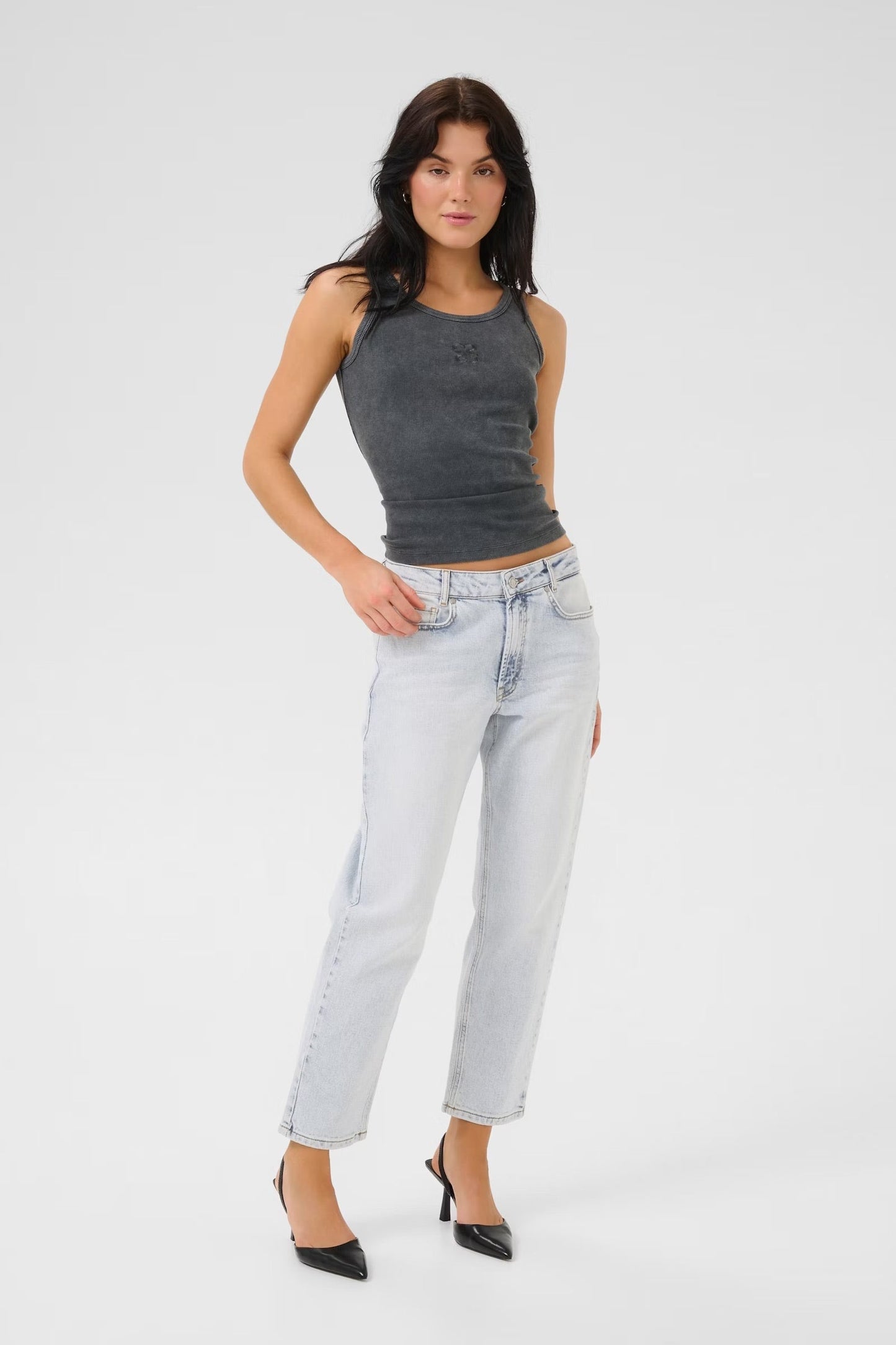 THE MOMMY HIGH TAPERED JEANS MEW