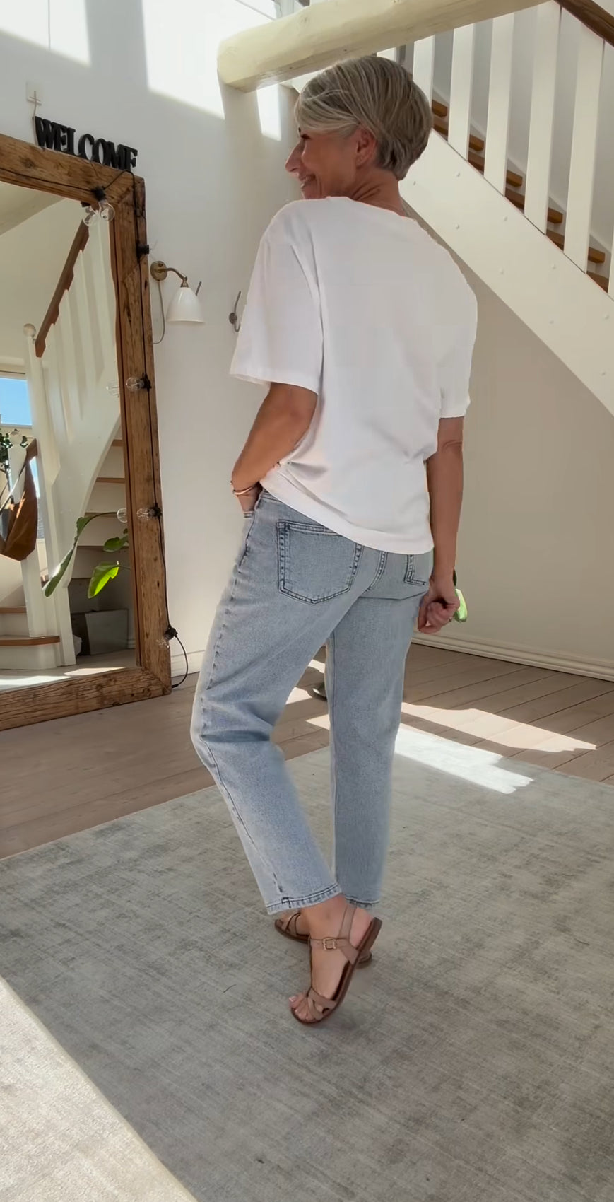 THE MOMMY HIGH TAPERED JEANS MEW