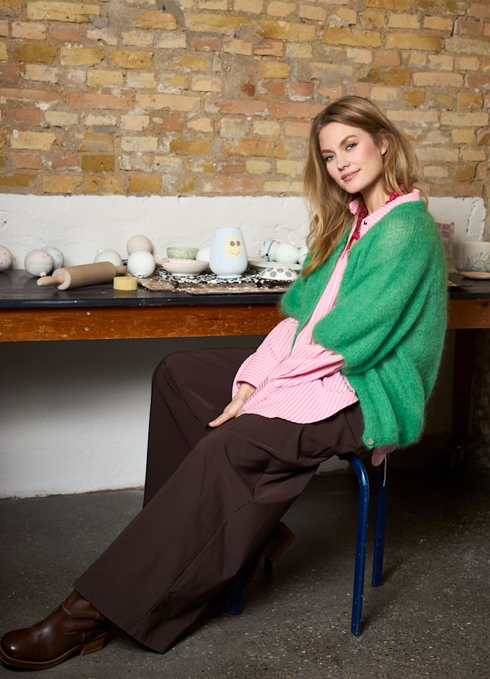 BJOERK PATENT KNIT CARDIGAN BC