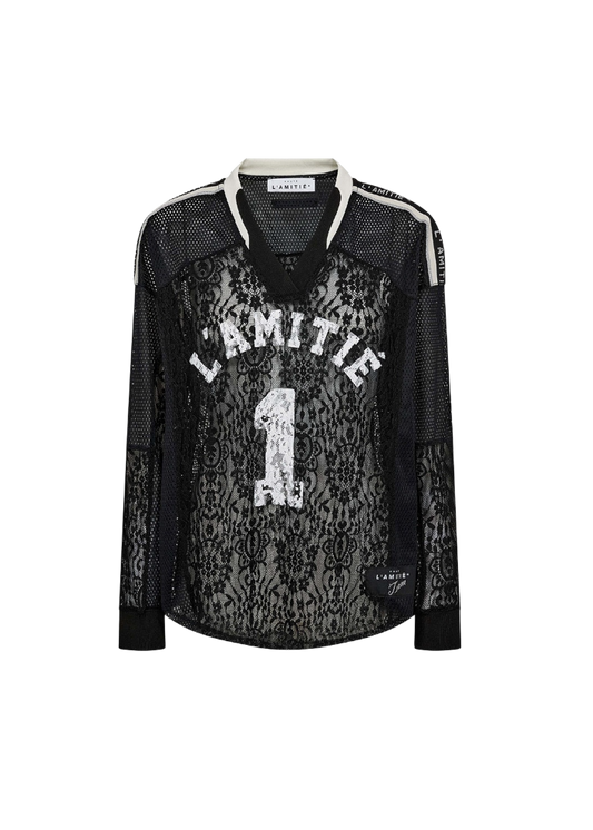 LACE FOOTBALL V-BLOUSE HL