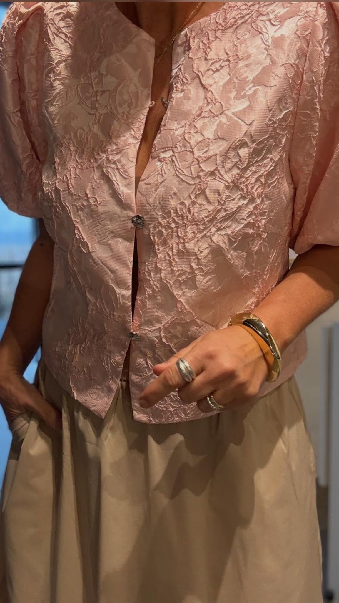 AISA SOFT BROCADE BLUSE - LifeStyle Hedensted