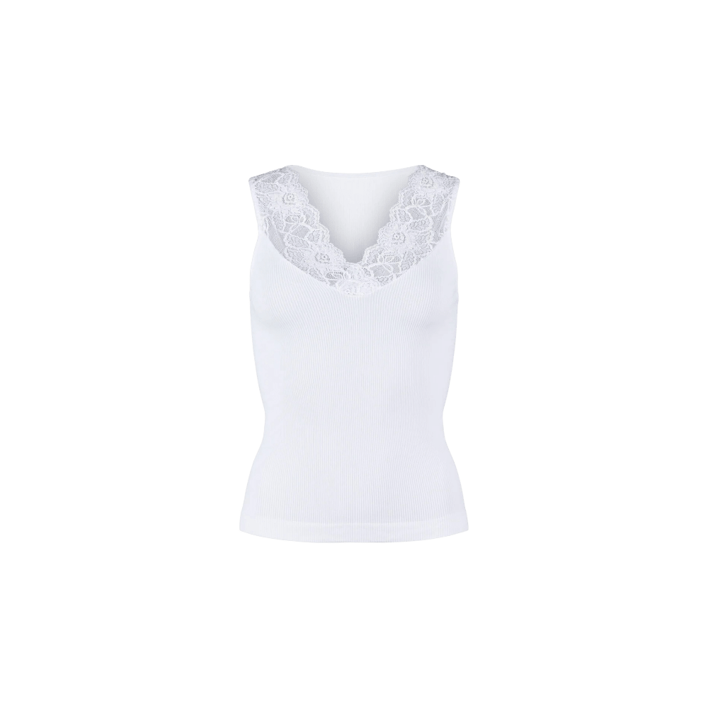 BELEN RIB V - HALS BLONDE TOP T&S - LifeStyle Hedensted