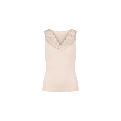 BELEN RIB V - HALS BLONDE TOP T&S - LifeStyle Hedensted