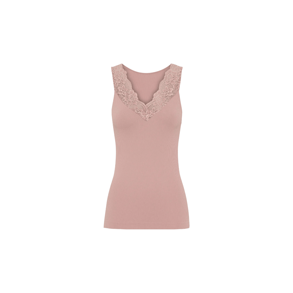 BELEN RIB V - HALS BLONDE TOP T&S - LifeStyle Hedensted