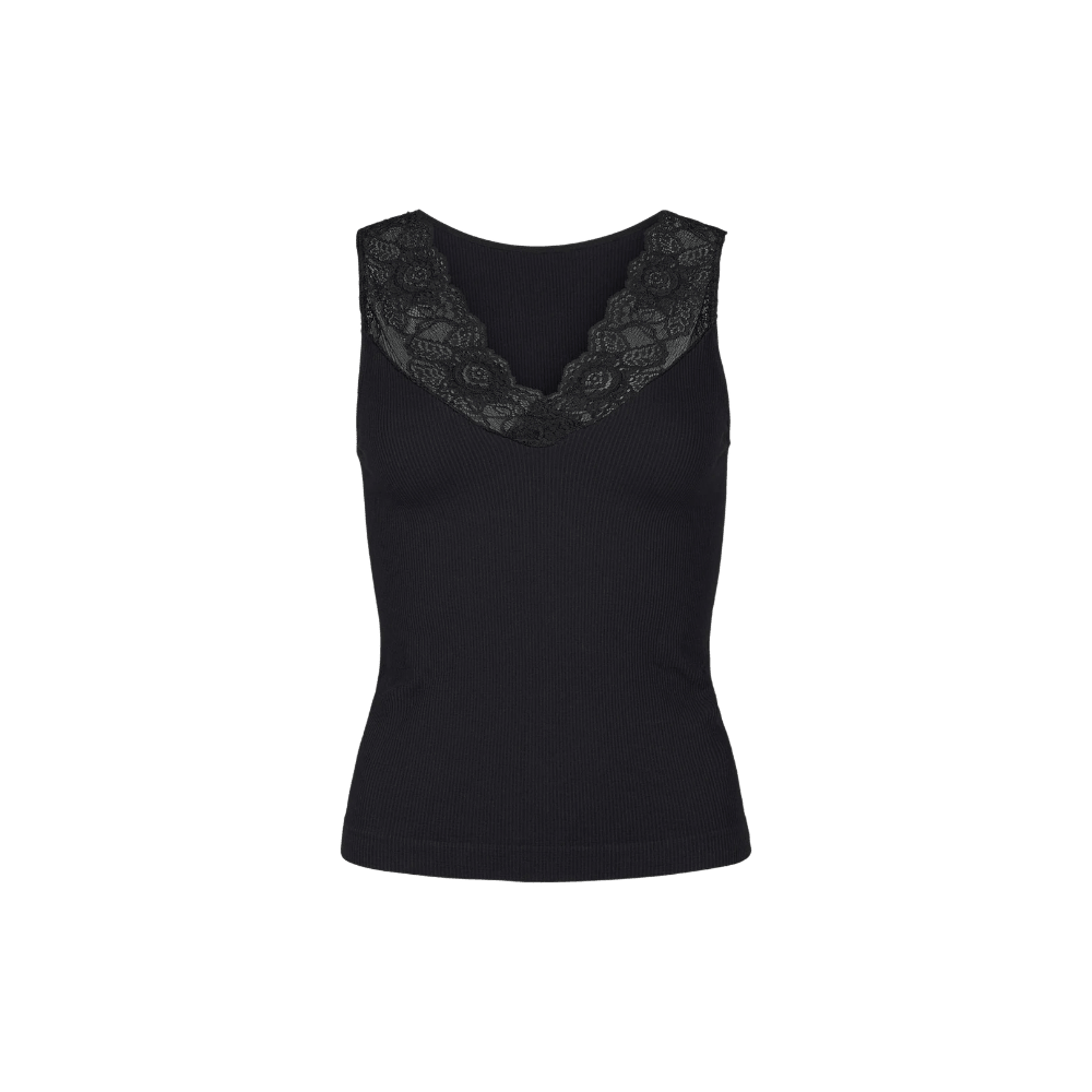 BELEN RIB V - HALS BLONDE TOP T&S - LifeStyle Hedensted