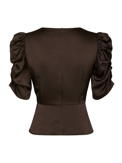 BENUA HEAVY SATEEN BLUSE BRUN NN - LifeStyle Hedensted
