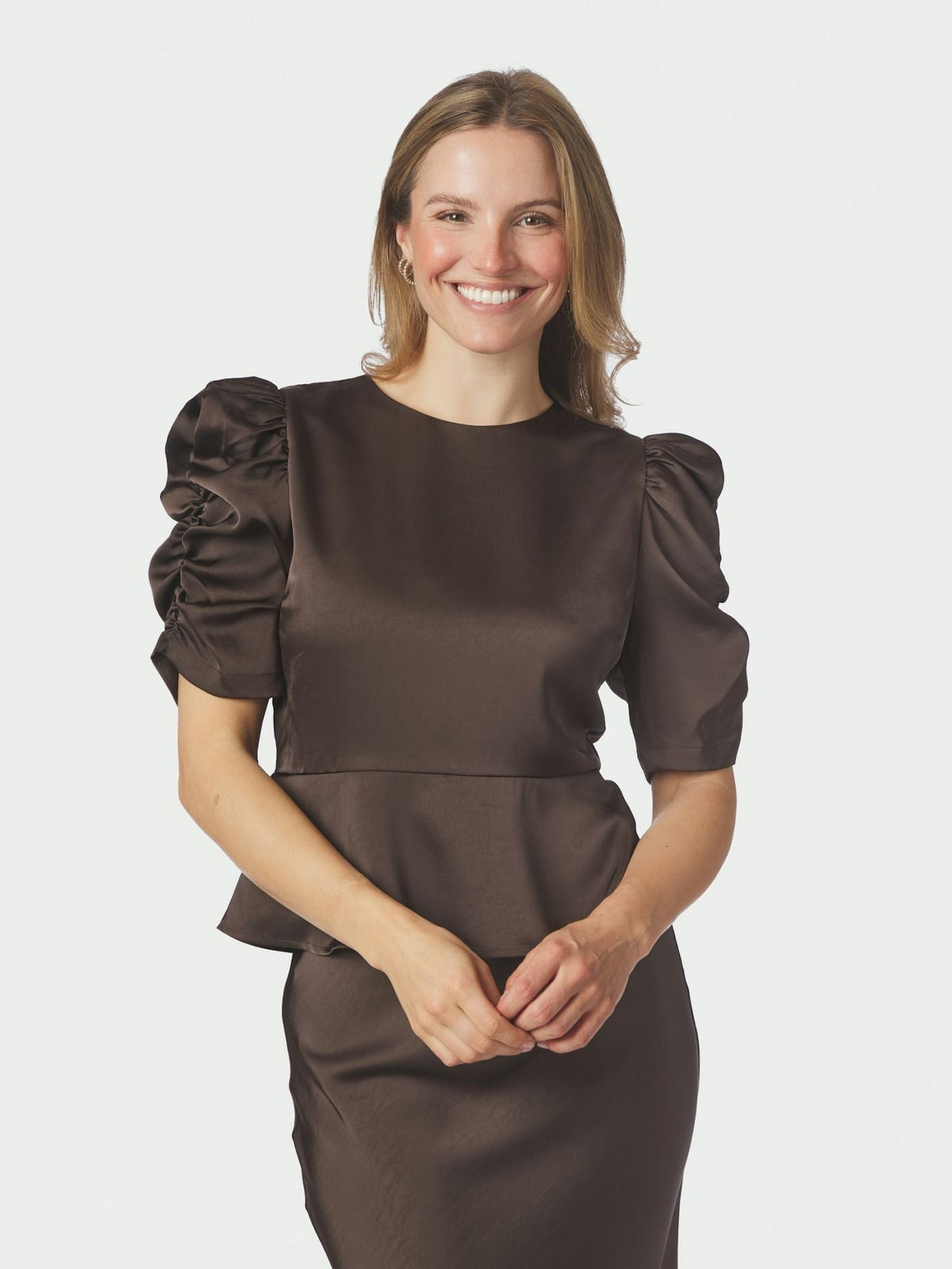 BENUA HEAVY SATEEN BLUSE BRUN NN - LifeStyle Hedensted