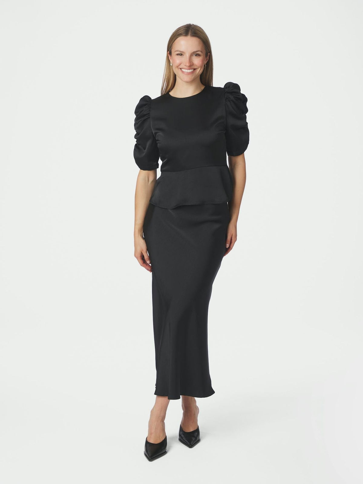 BENUA HEAVY SATEEN BLUSE SORT NN - LifeStyle Hedensted