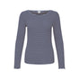 CELLA L/Æ T-SHIRT BLÅ/BRUN ICHI (159)