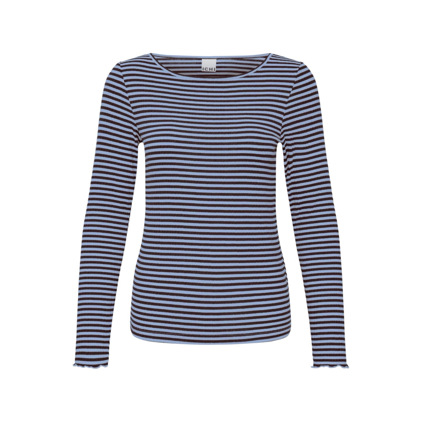 CELLA L/Æ T-SHIRT BLÅ/BRUN ICHI - LifeStyle Hedensted