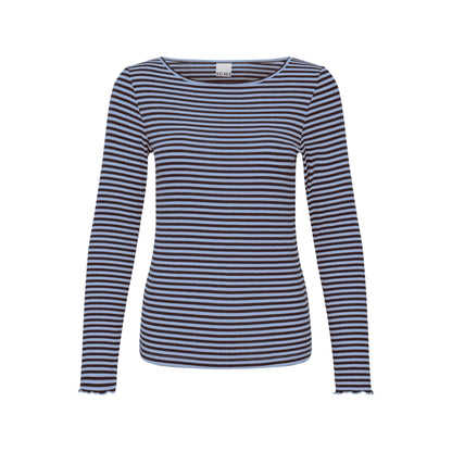 CELLA L/Æ T-SHIRT BLÅ/BRUN ICHI - LifeStyle Hedensted