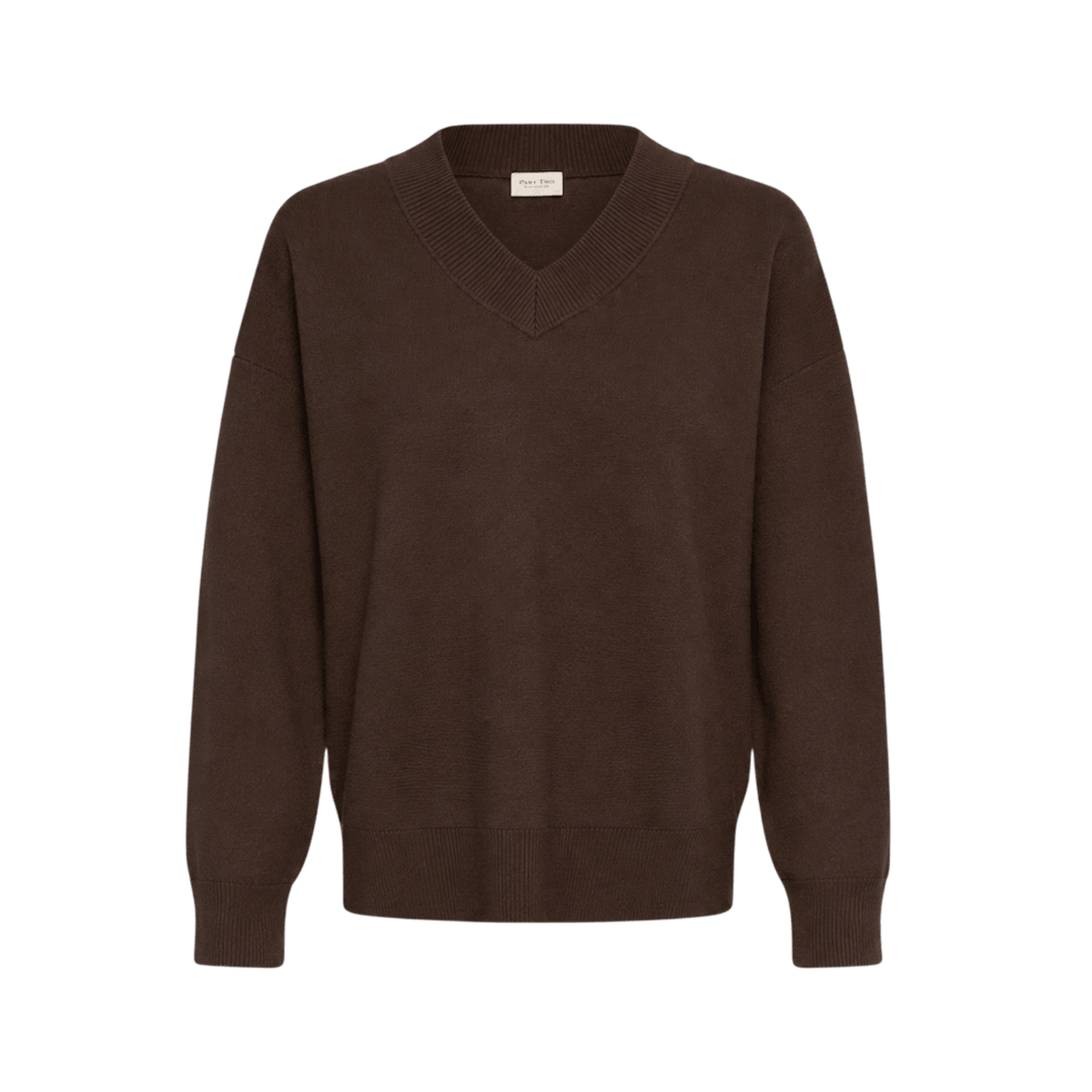 CHANTALLY STRIK PULLOVER BRUN PT (324) - LifeStyle Hedensted