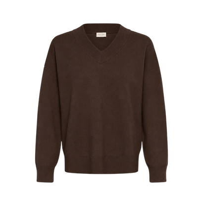 CHANTALLY STRIK PULLOVER BRUN PT (324) - LifeStyle Hedensted