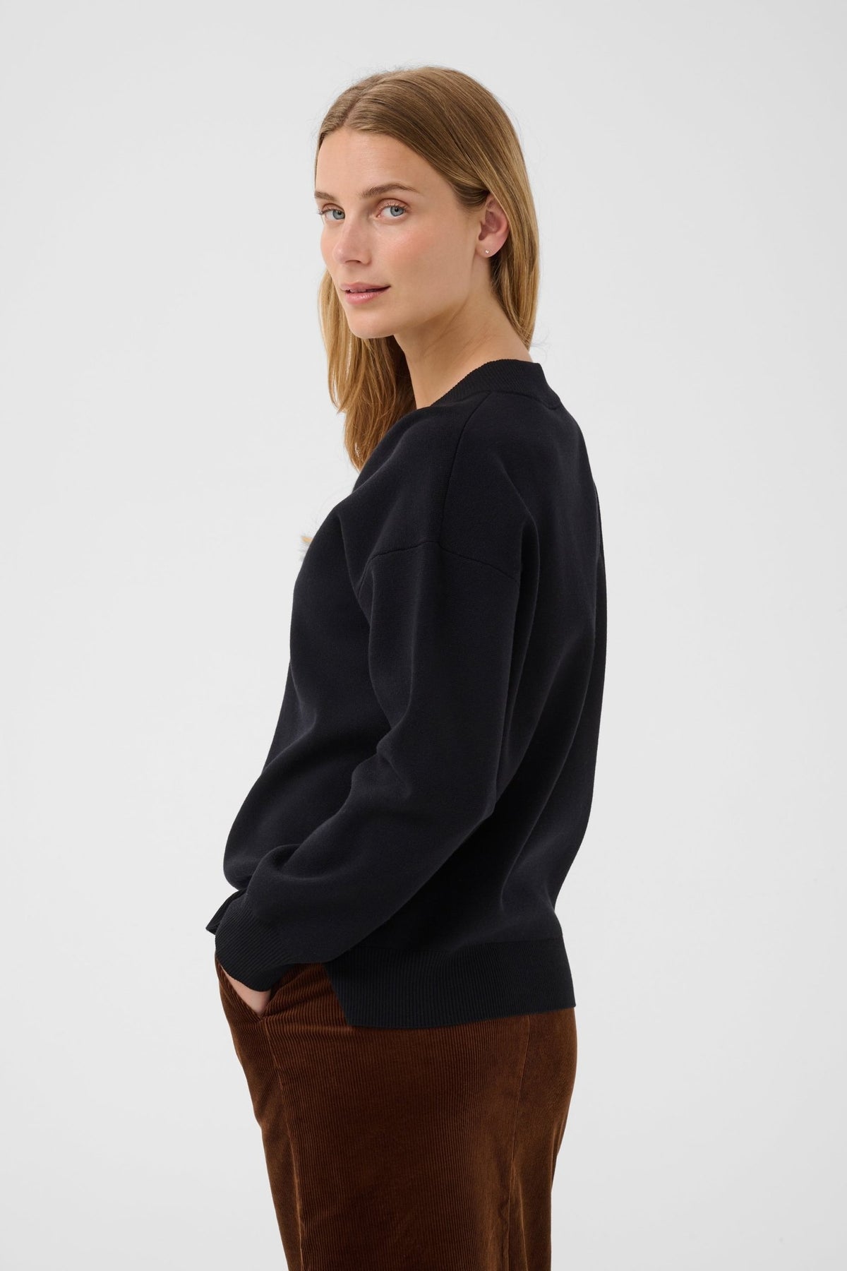 CHANTALLY STRIK PULLOVER SORT PT (325) - LifeStyle Hedensted